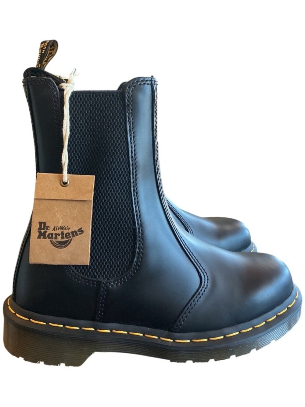 Dr. Martens 2976 Hi Smooth Leather Chelsea Boots In Black Size 6 New
